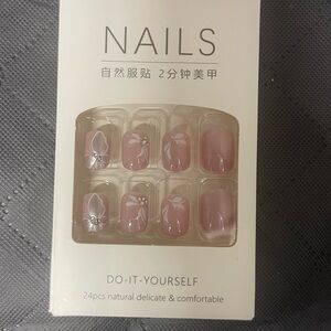 Pink DIY Nail Set with Floral Design